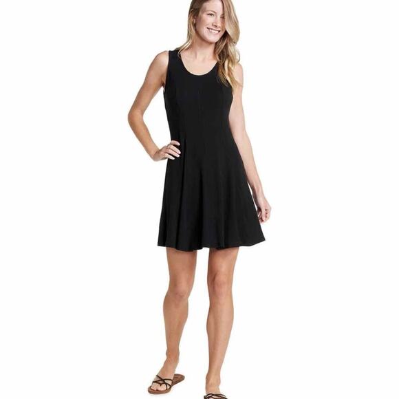 Toad & Co Daisy Ribbed Sleeveless Super Soft Knit Dress Size Large Black - Picture 4 of 9